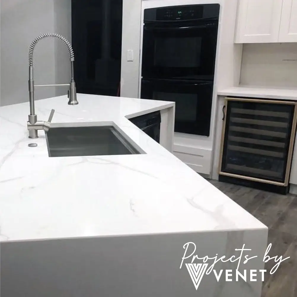 Quartz Kitchen Island project completed by Venet LLC in Tampa Bay, Florida