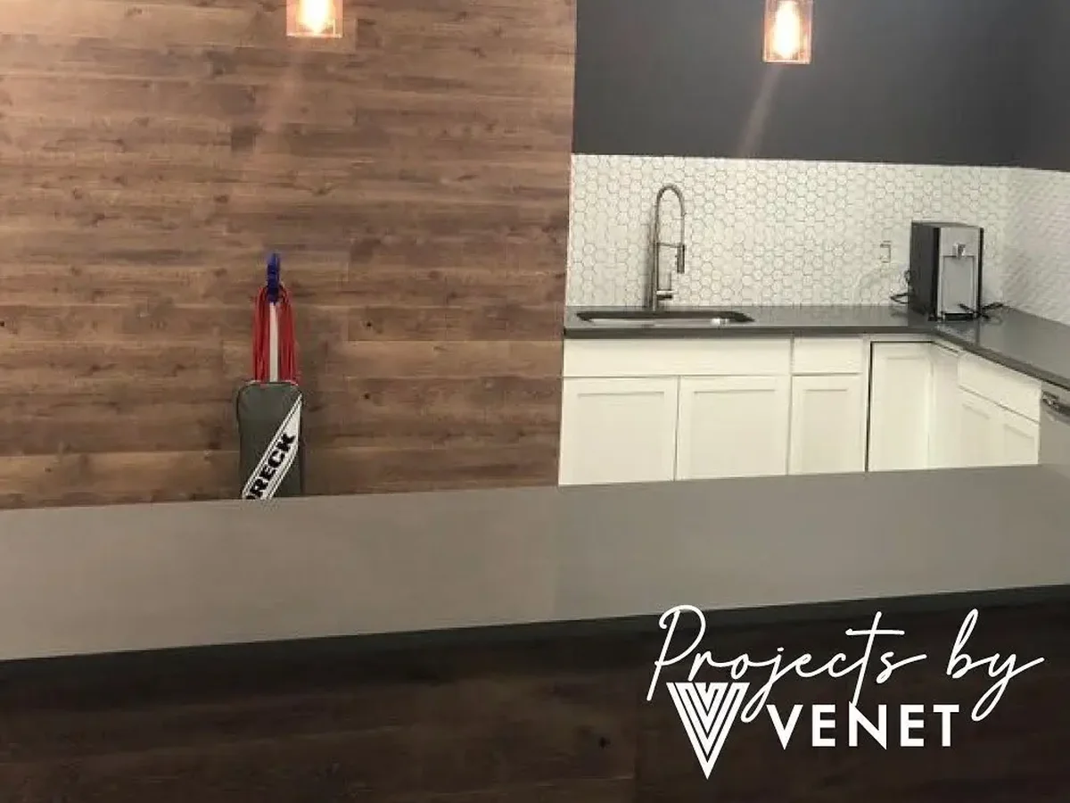 Commercial stone countertop installation by Venet LLC, serving both residential and commercial clients