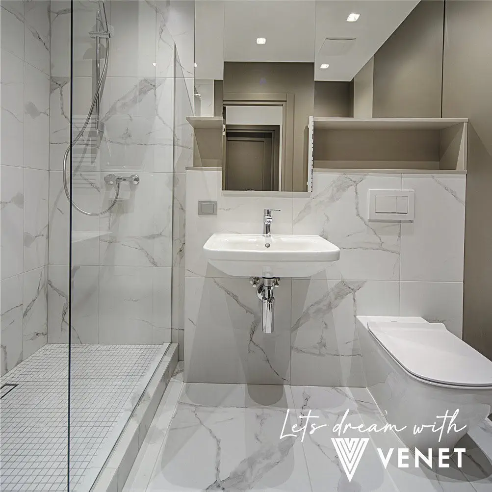 Marble Bathroom Remodel project completed by Venet LLC in Tampa Bay, Florida