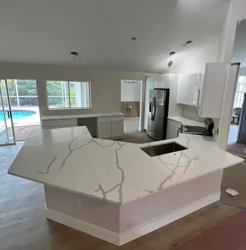 Quartz Waterfall Island project completed by Venet LLC in Tampa Bay, Florida