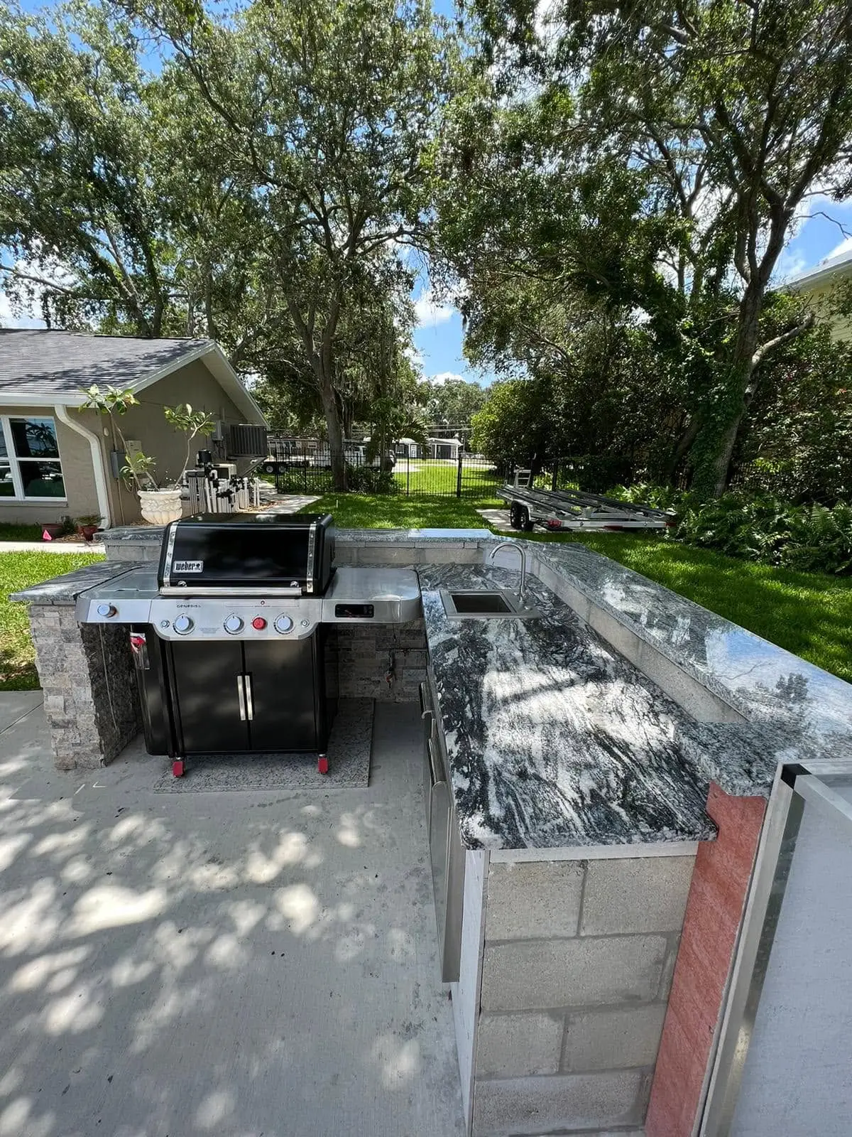 Outdoor Granite Countertops project completed by Venet LLC in Tampa Bay, Florida